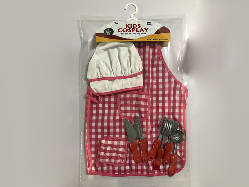 Chef Apron With Hat, Gloves, Pot Holder , Kitchenware 6 Pieces Set