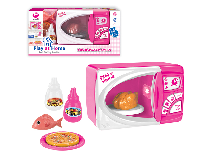 Pink Microwave Oven With Lights And Simulated Sound