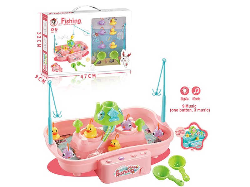 Pink Fishing Paradise(3 Yellow Duck+3 Purple Fish)