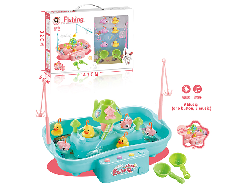 Green Fishing Paradise(3 Yellow Duck+3 Pink Fish)