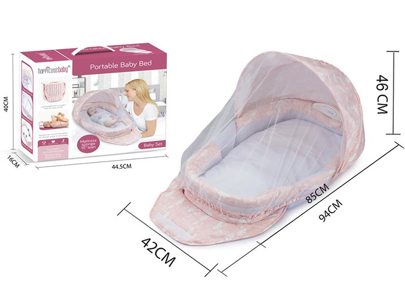 Portable Baby Bed(Pink)