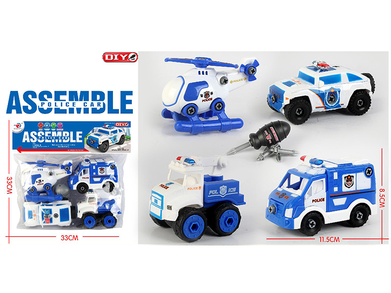 4 DIY Assembly Police Car