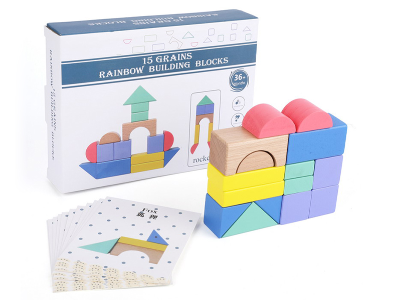 Wood 15 grains rainbow building blocks