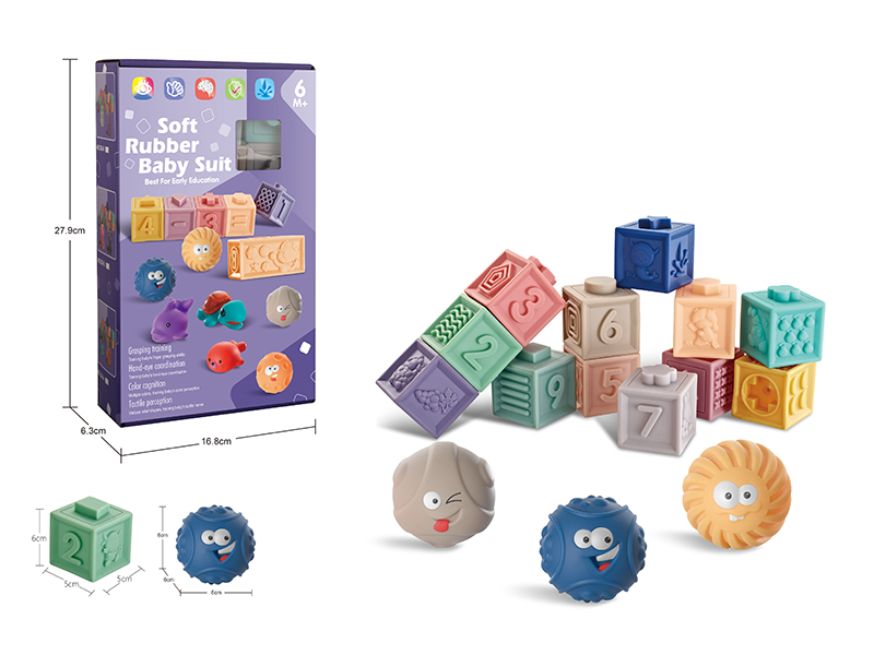 Soft Plastic Building Blocks Set