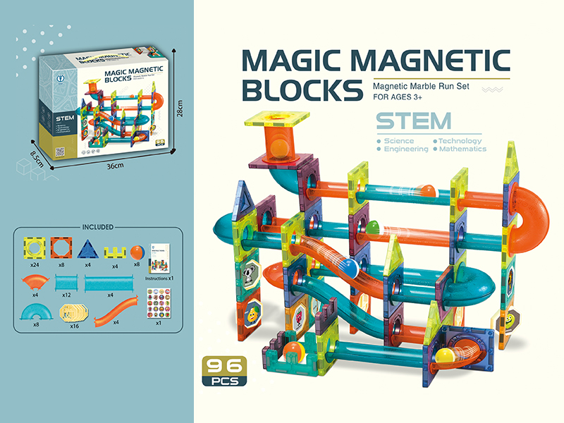Magnetic Roll Ball Track Building Blocks 96pcs