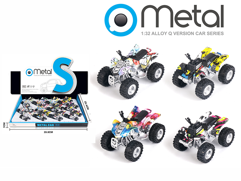 12pcs Alloy Pull Back ATV Motorcycle(Graffiti)