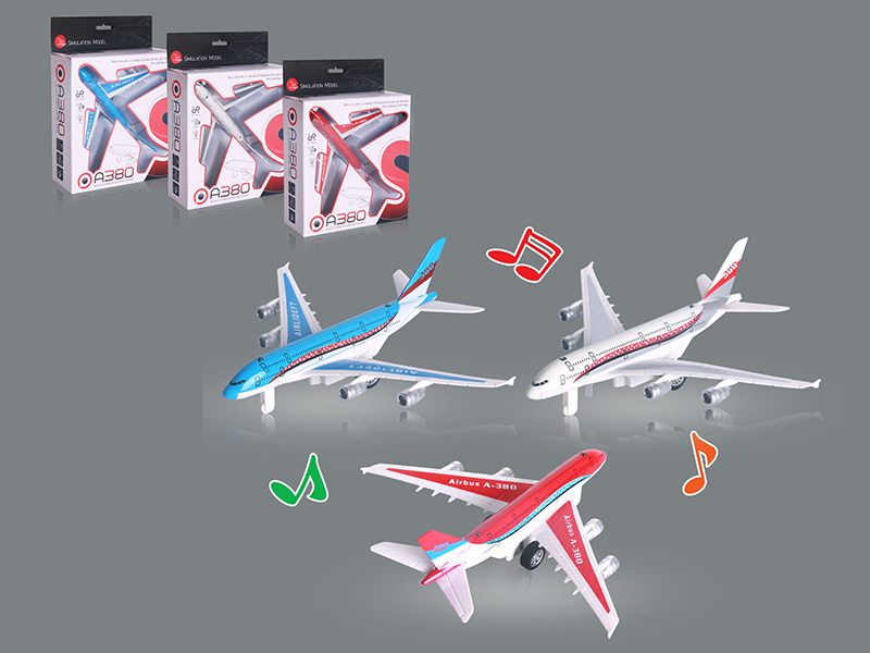 Alloy Pull Back Airplane With Light And Sound