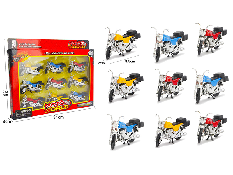 Slide Alloy Motorcycle 9pcs