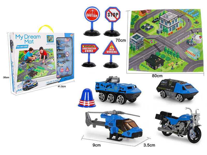 Alloy Police Carpet Game Set