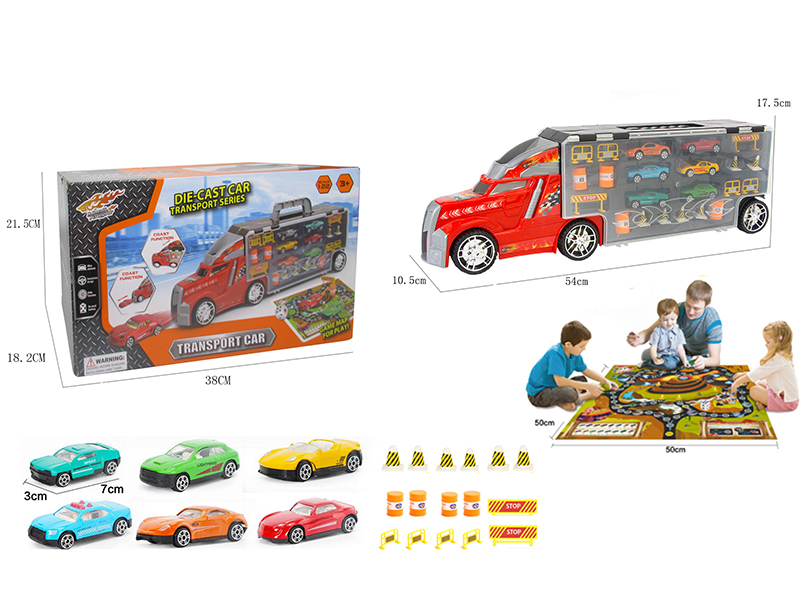 1:22 Alloy Car Container Series Scene Game Map Set
