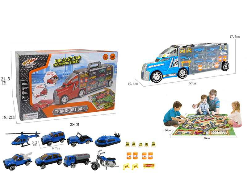 1:22 Alloy Police Car Container Series Scene Game Map Set