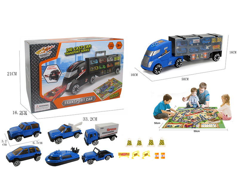 1:26 Alloy Police Car Container Series Scene Game Map Set