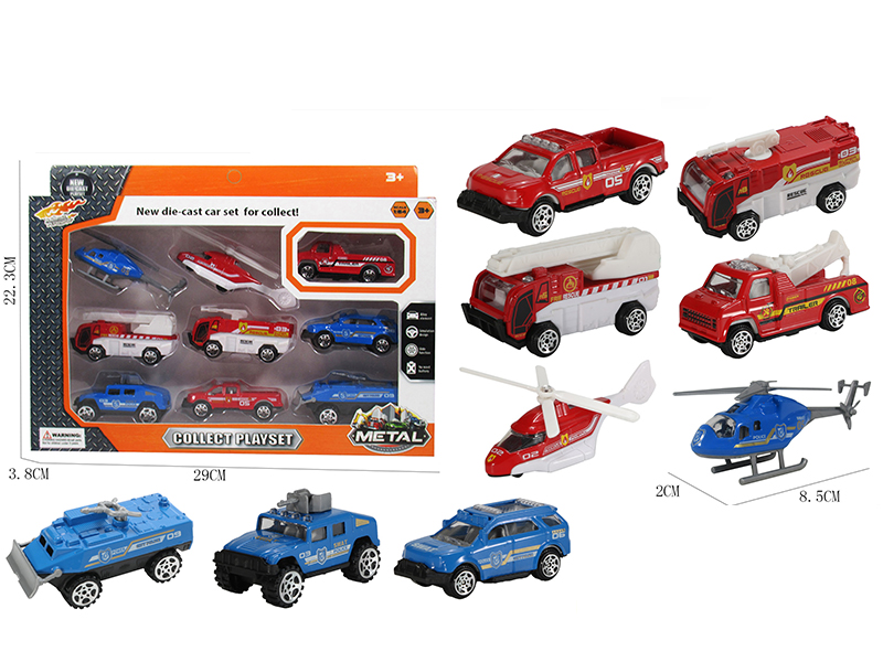 9pcs Alloy Cars