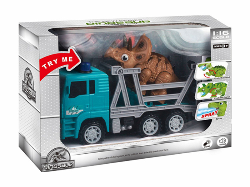 1:16 Friction Spray Dinosaur Car With Light And Sound