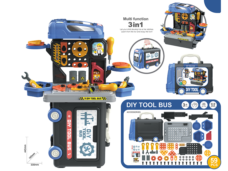 Multifunctional 3 In 1 DIY Tool Bus 59pcs