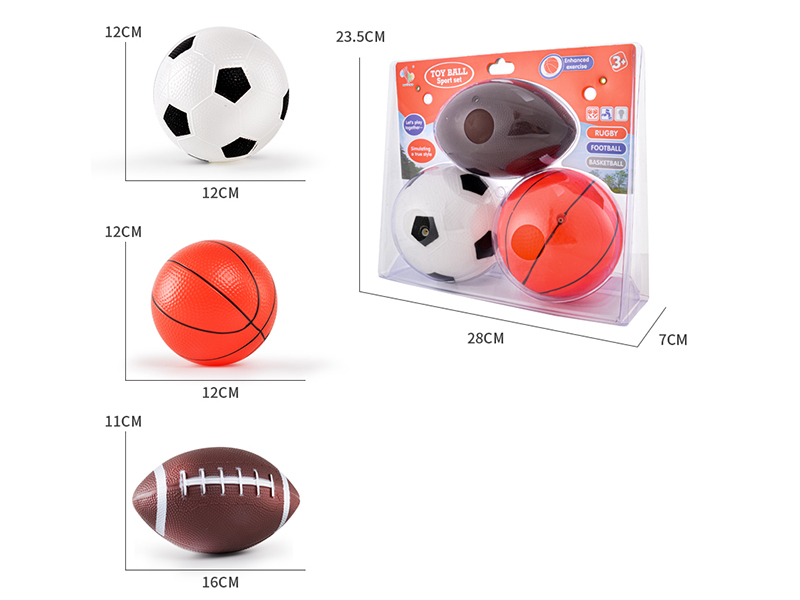 Basketball Football Rugby 3pcs