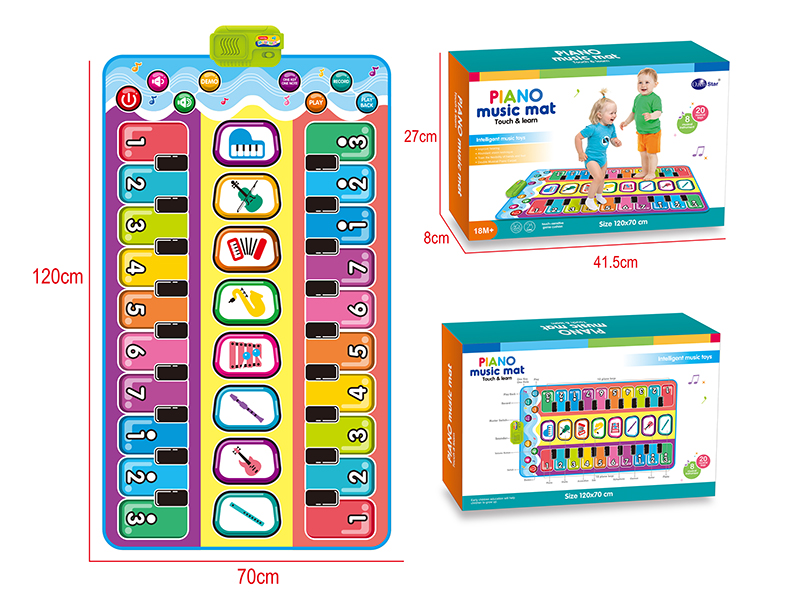 Fsahion Cartoon Children Music Double Row Electric Piano Blanket