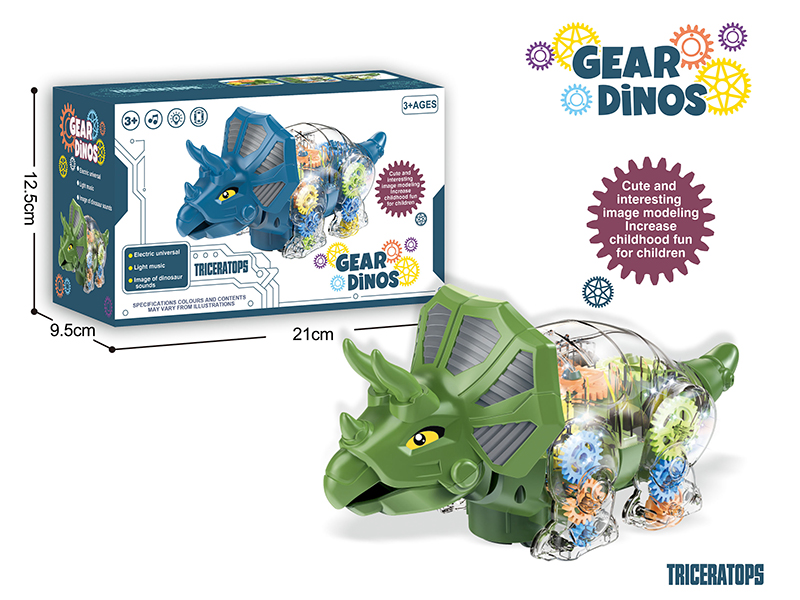 B/O Gear Triceratops  With Music,Light