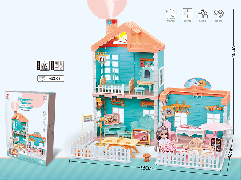 DIY Villa House(Roofs With Lights, Chimneys With Spray And Lights) + 4.5