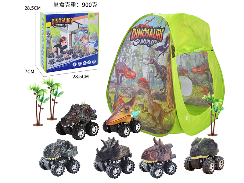 Dinosaur Tent Set With Dinosaur Off-Road Pull Back Car