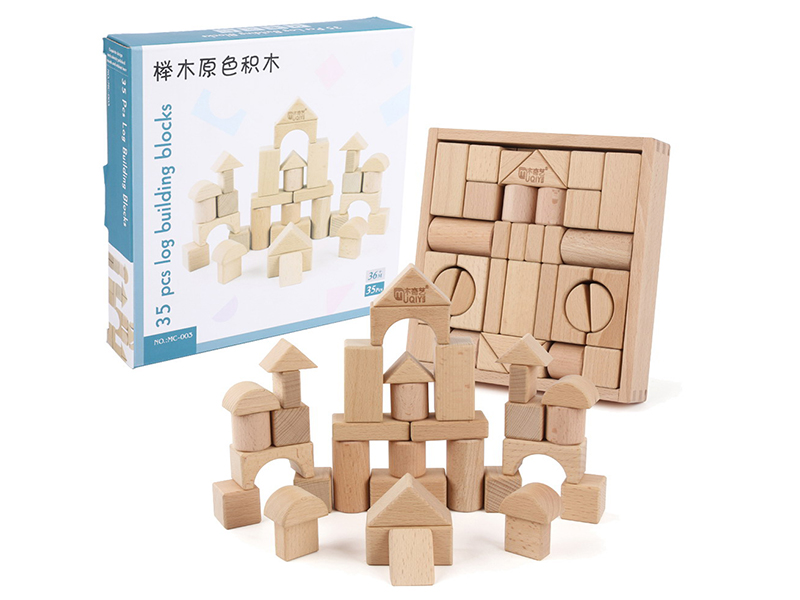 Wooden 35pcs Building Blocks