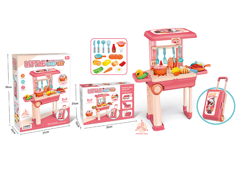 Orange Red Luggage Cook Series Play House Toys