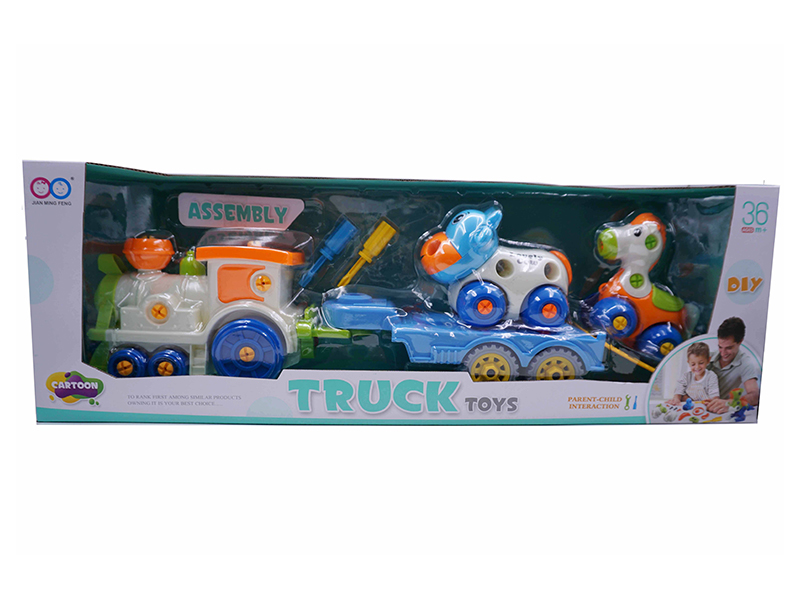 Assembly Toys(Train Trailer + Cattle + Horse)