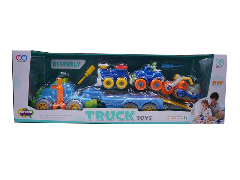 Assembly Toys(Tractor + Train + Pickup + Harley)