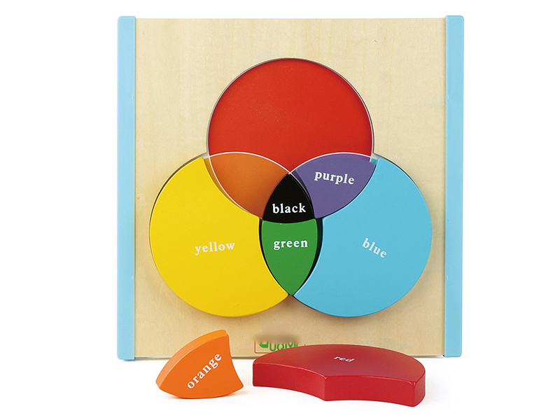 Wooden Three Original Color Mixed Color Learning Board