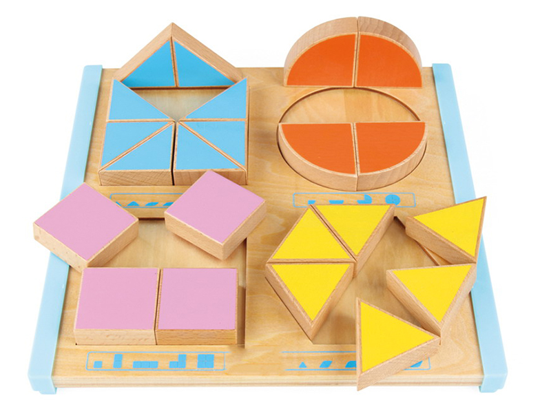 Wooden Geometric Divided Learning Board