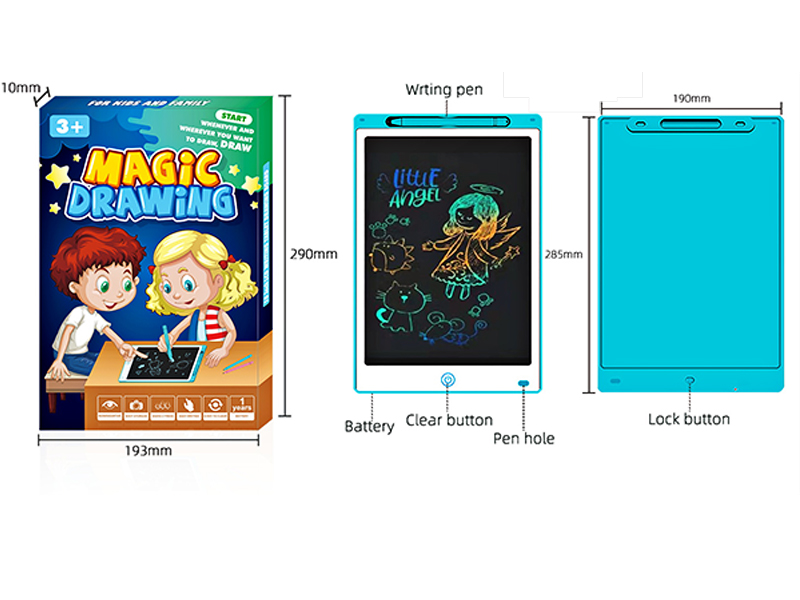 Blue 12-Inch Color Screen LCD Writing Board Drawing Board With Screen Lock