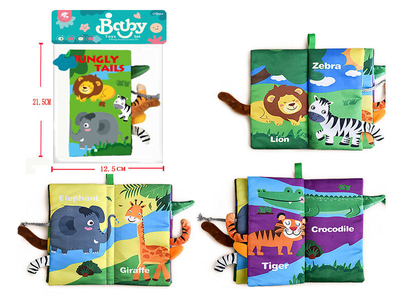 Animals Tail Cloth Book With Teether