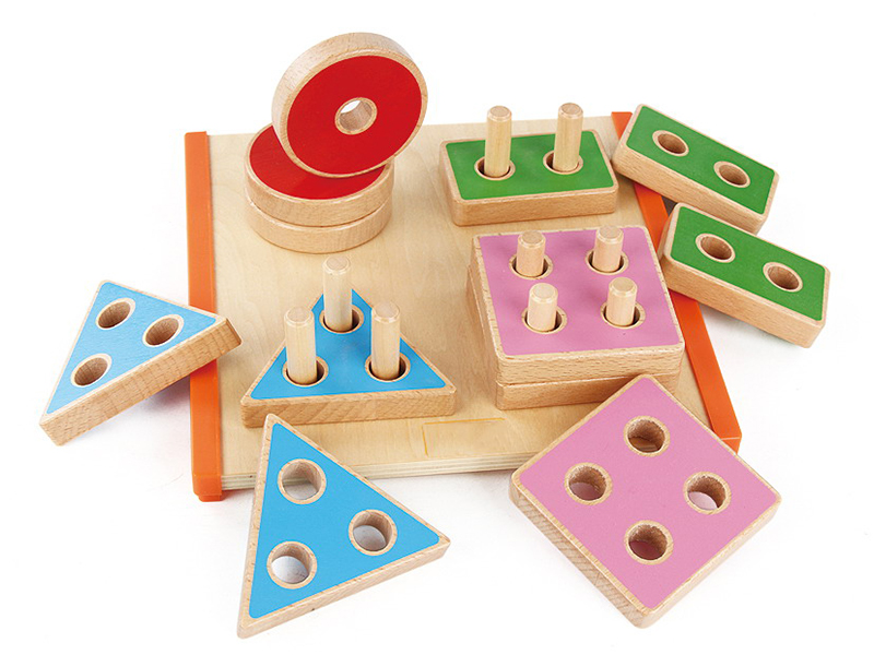 Wooden Shape Matching Column Building Blocks
