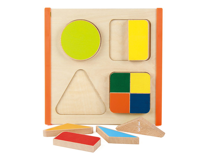 Wooden Geometrical Shape Fraction Equally Divide Learning Board