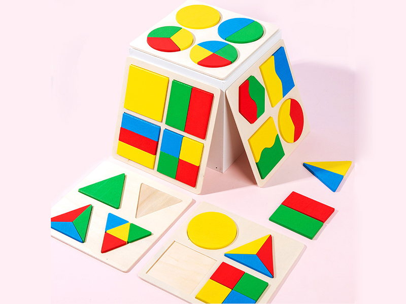 Wooden Geometrical Shape Equally Divide Learning Board