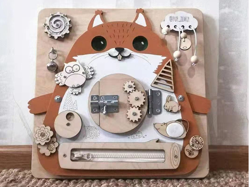 Wooden Busy Board(Orange Cat)