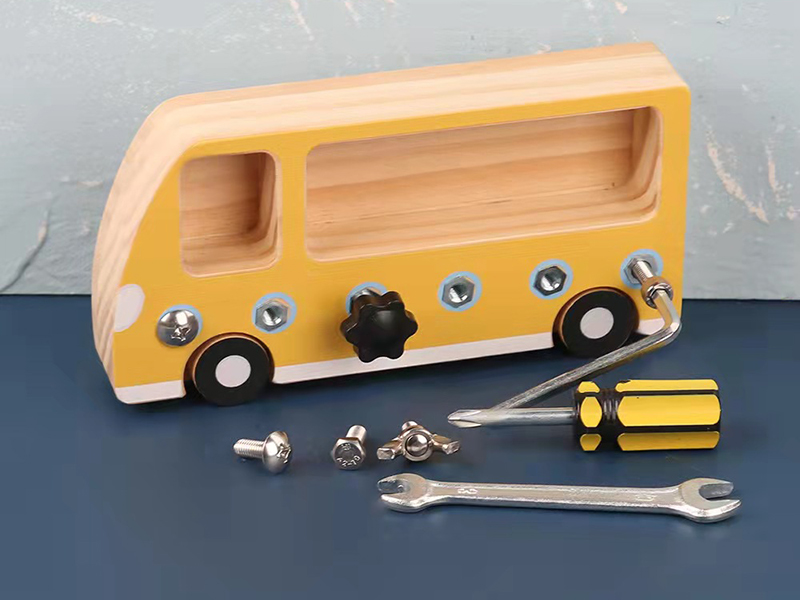 Wooden Busy Bus