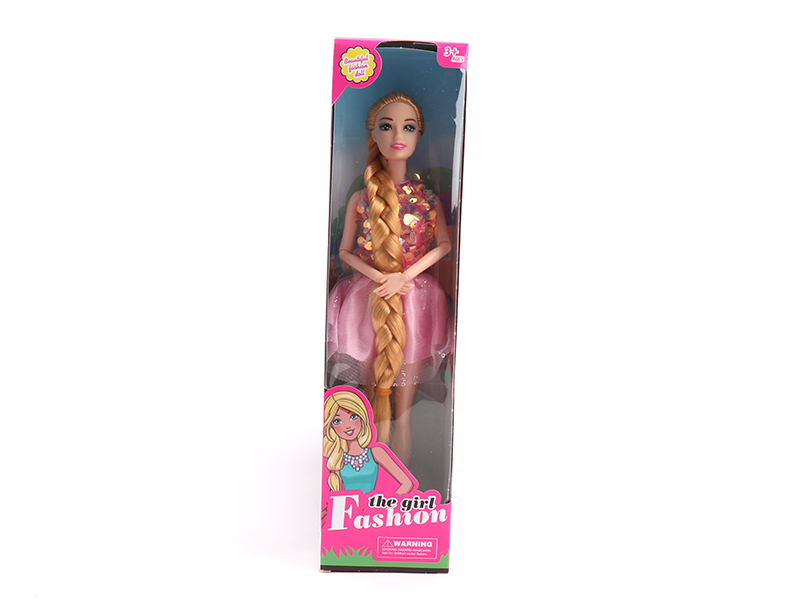 11.5-Inch Fashion Solid  Movable Joint Long Braided Doll Bead Skirt