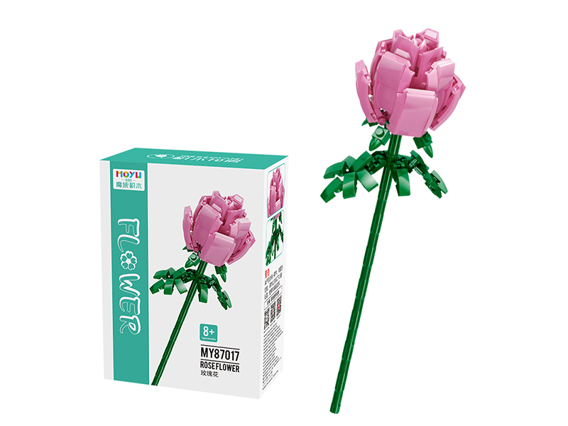 Pink Rose Assembled Building Blocks