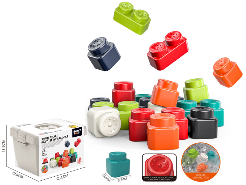 48PCS Baby Teether Blocks