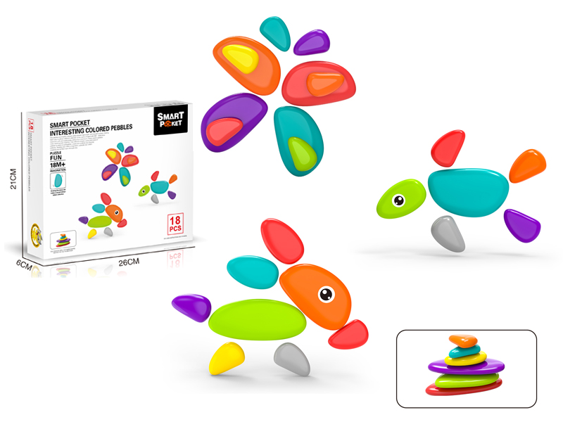 18PCS Interesting Colored Pebbles