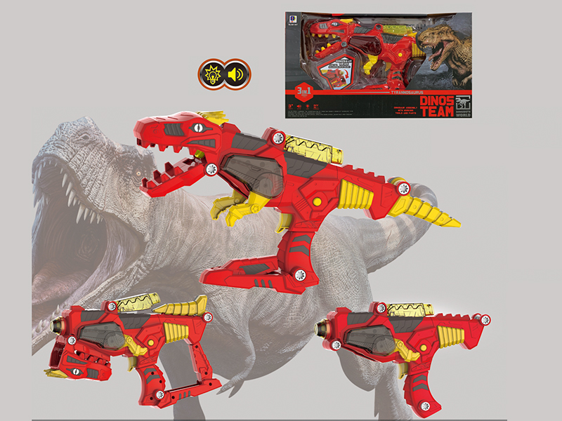 3 In 1 Tyrannosaurus DIY Dinosaur Gun With Sound And Light