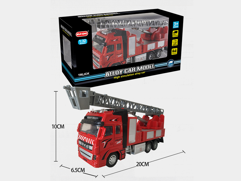 High Simulation Alloy Pull Back Aerial Ladder Truck