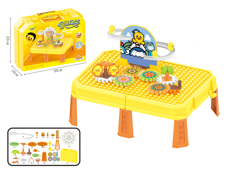 Manual Splicing Gear Magnetic Suction Small Cute Duck Slide Block Table & Block Storage Box