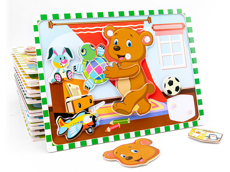 Wooden Large Size Velcro Puzzle