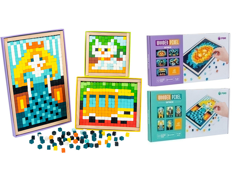 Wooden Pixel Puzzle (Princess Castle, Halloween)