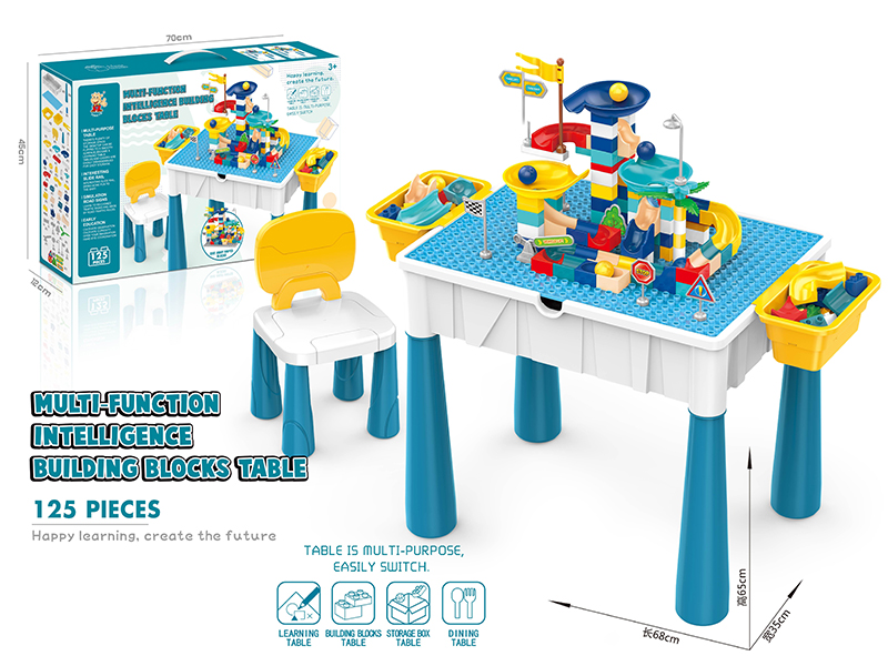 Multifunctional Slideway Rolling Ball Building Blocks Building Blocks Table 125pcs