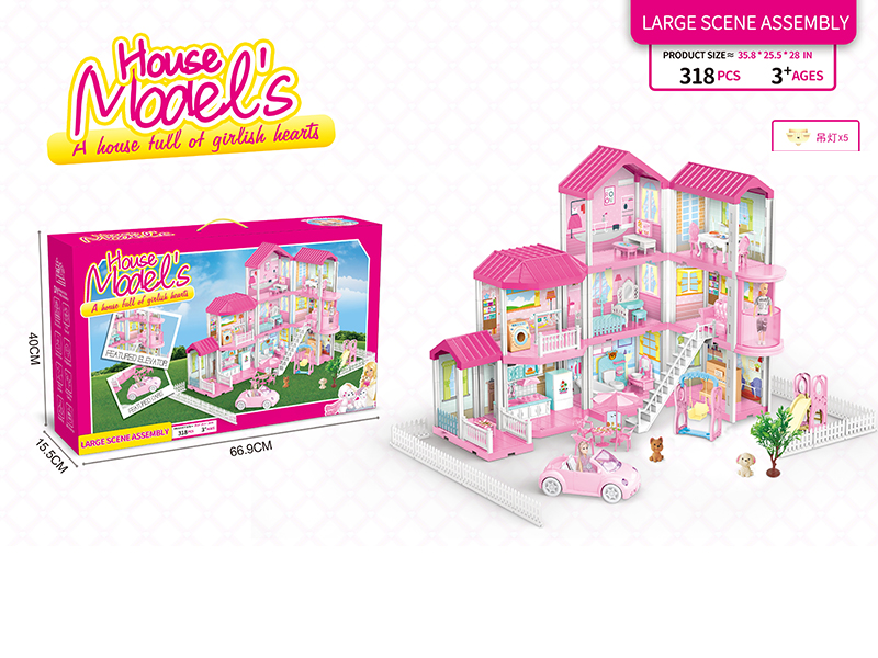 DIY Assembly Villa With Lights 318PCS