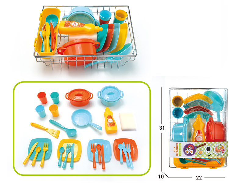 30PCS Iron Basket Tableware Set