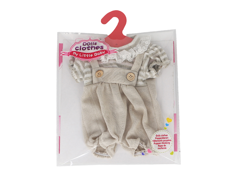 Doll Dress - Apricot Striped Wool Suspender Pants
